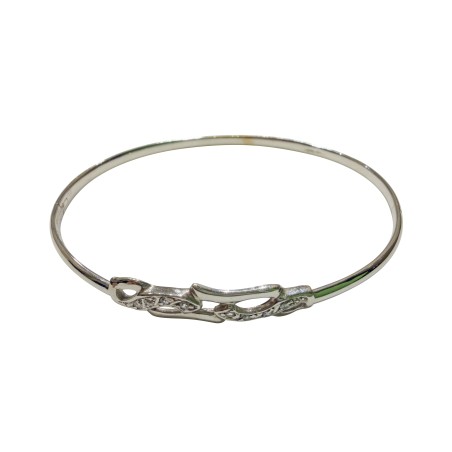 14K white gold bracelet with zircon stones