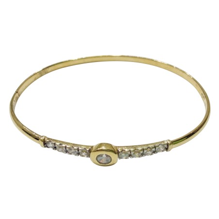 Χρυσό σπαστό βραχιόλι 14Κ με ζιργκόν