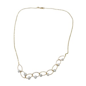 14K gold necklace with pearl