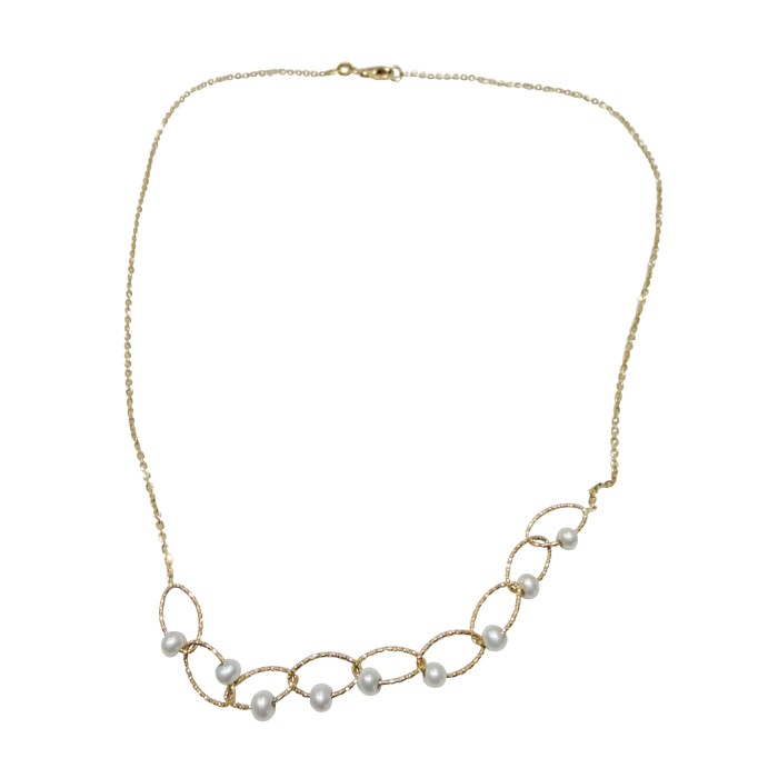 14K gold necklace with pearl