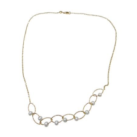 14K gold necklace with pearl