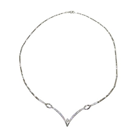 Λευκόχρυσο γυναικείο κολιέ 14Κ με ζιργκόν