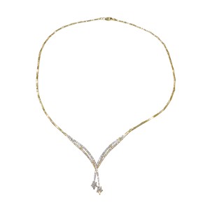 14K gold necklace with zircon stones