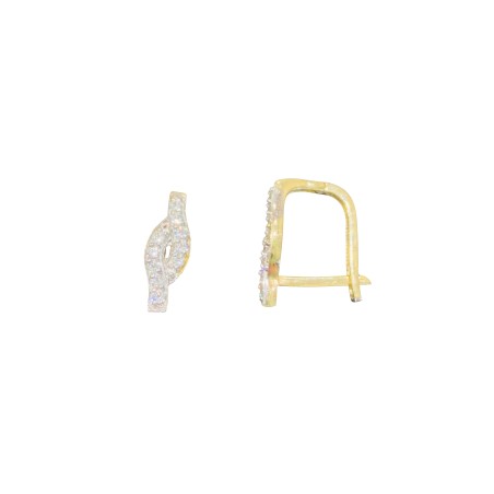 14K gold earring with zircon stones