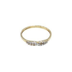 14K yellow gold ring with zircon stones