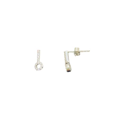 14K white gold earring with zircon stones