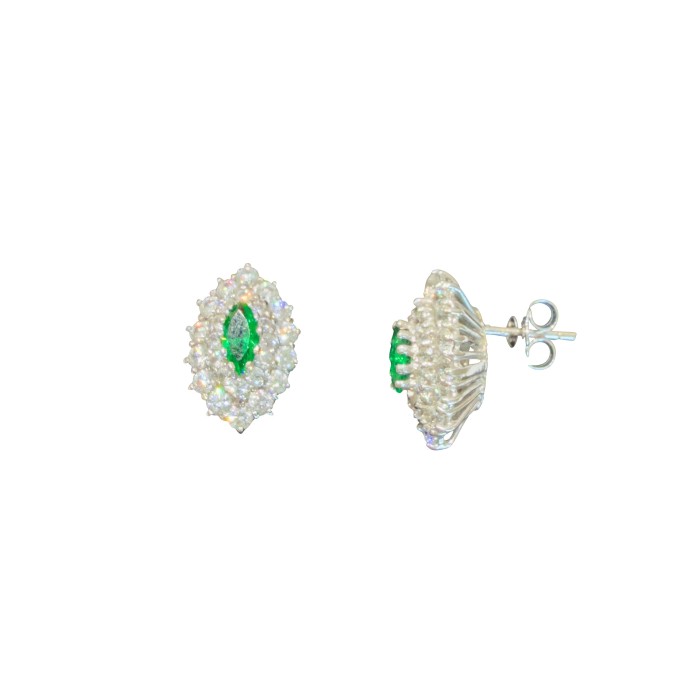 14K white gold women’s earring with zircon stones