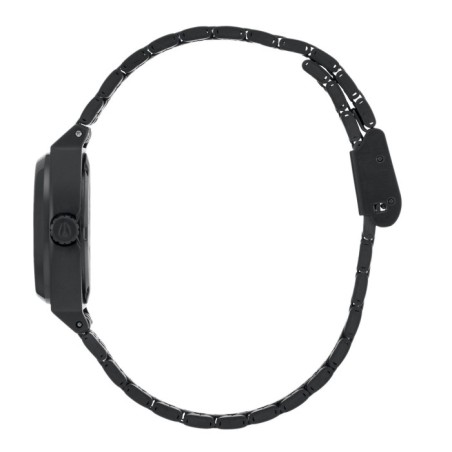 Ρολόι Nixon με μαύρο μπρασελέ και μαύρο καντράν με ροζ χρυσές λεπτομέρειες