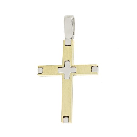 14K two-tone women’s gold cross