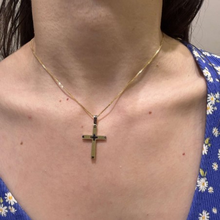 14K two-tone women’s gold cross