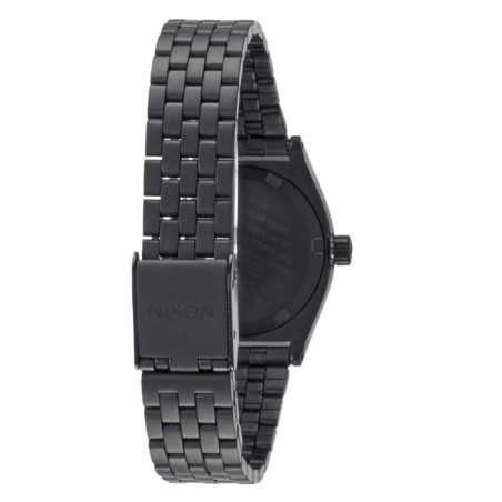 Ρολόι Nixon με μαύρο μπρασελέ και μαύρο καντράν με ροζ χρυσές λεπτομέρειες