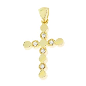 Χρυσός γυναικείος σταυρός 14Κ με ζιργκόν