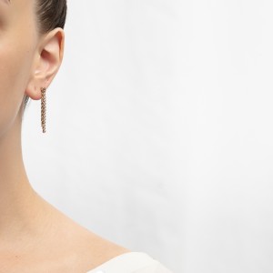 Χρυσά κρεμαστά σκουλαρίκια 14Κ με ζιργκόν