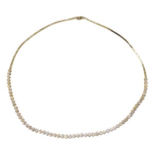 Χρυσό γυναικείο κολιέ 14 καρατίων με πέτρες ζιργκόν