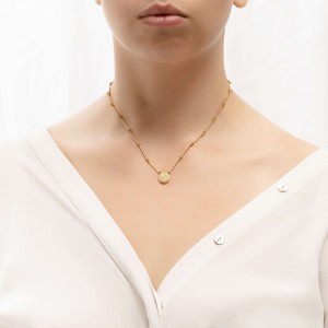 14K gold necklace with zircon stones
