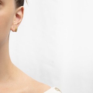 14K gold stud earrings with zircon stones