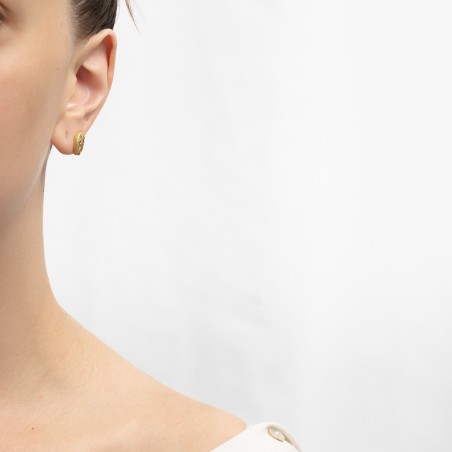 14K gold stud earrings with zircon stones