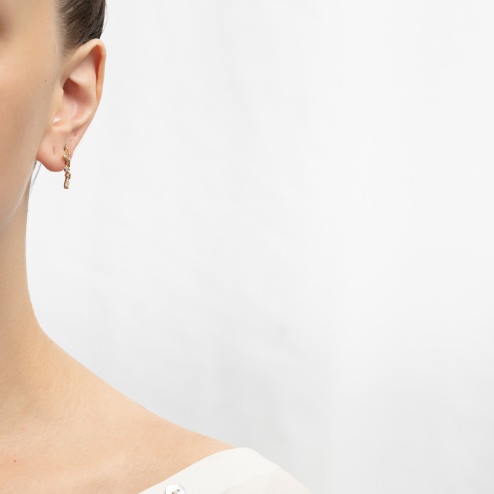 14K gold earrings with zircon stones