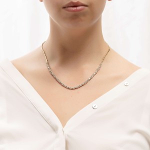 14K gold necklace with zircon stones