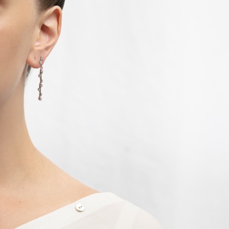 14K white gold earrings with zircon