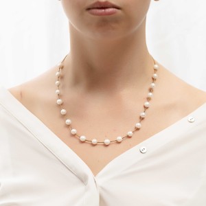 Χρυσό κολιέ 14Κ με μαργαριτάρια