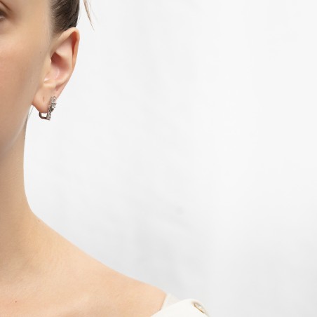 14K white gold earrings with zircon stones