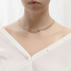 Δίχρωμο γυναικείο κολιέ 14Κ