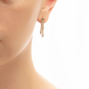 Δίχρωμα γυναικεία σκουλαρίκια 14Κ