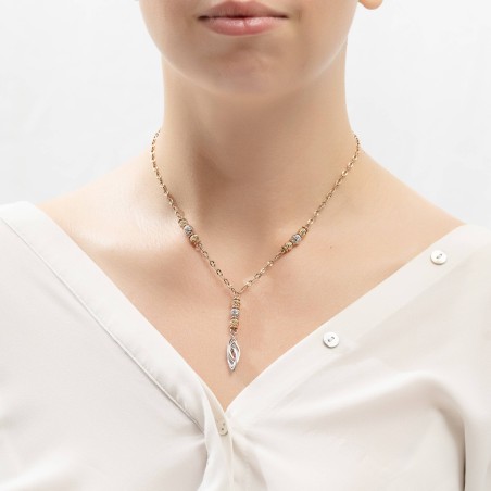 Δίχρωμο γυναικείο κολιέ 14Κ