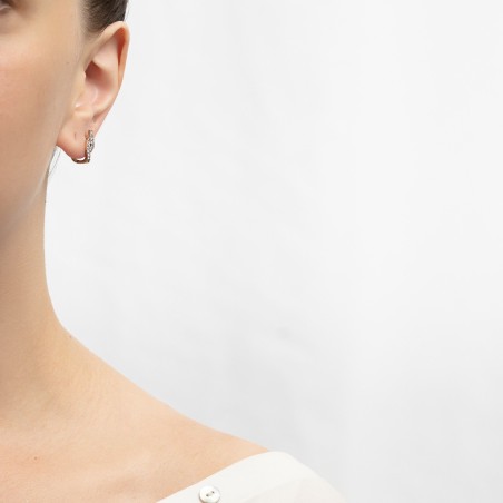 14K gold earring with zircon stones