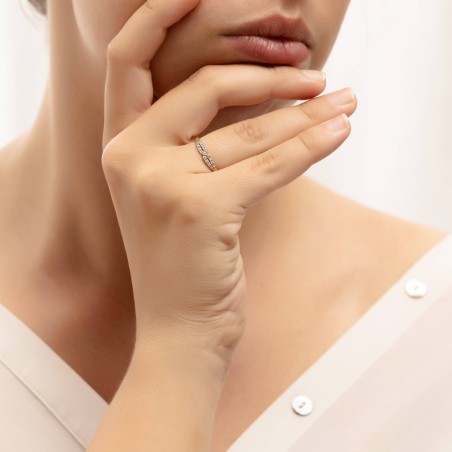 Χρυσό γυναικείο δαχτυλίδι 14Κ με ζιργκόν