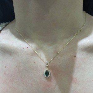 14K gold necklace with zircon stones