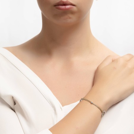 14K bicolor gold women’s chain bracelet