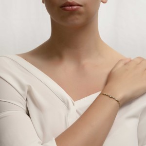 14K gold chain bracelet with zircon