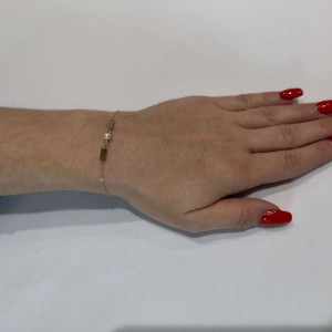 14K gold chain bracelet with pearl