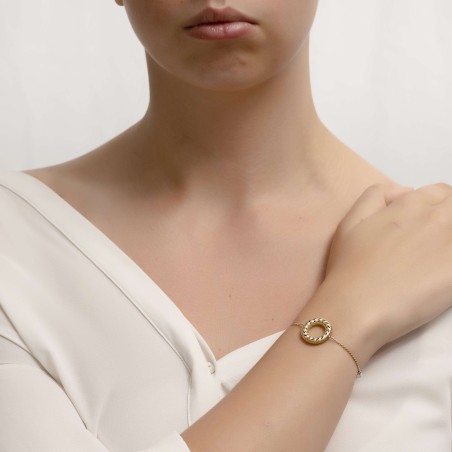 14K gold chain bracelet with pearl