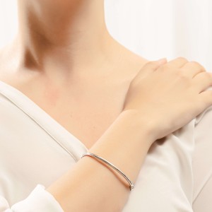 14K white gold hinged bracelet