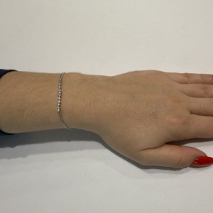 Λευκόχρυσο γυναικείο βραχιόλι 14 καρατίων με ζιργκόν.