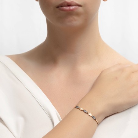 14K rose gold bracelet with zircon stones