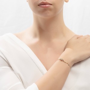 14K two-tone gold chain bracelet