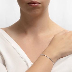 14K white gold bracelet with zircon stones