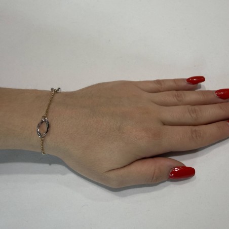 14K two-tone gold chain bracelet