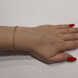 Χρυσό γυναικείο βραχιόλι 14Κ με ζιργκόν