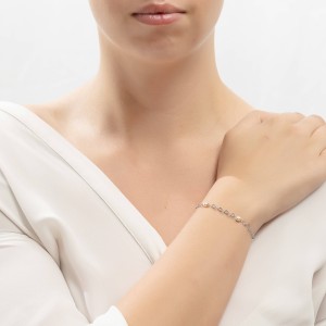 14K white gold bracelet with pearl