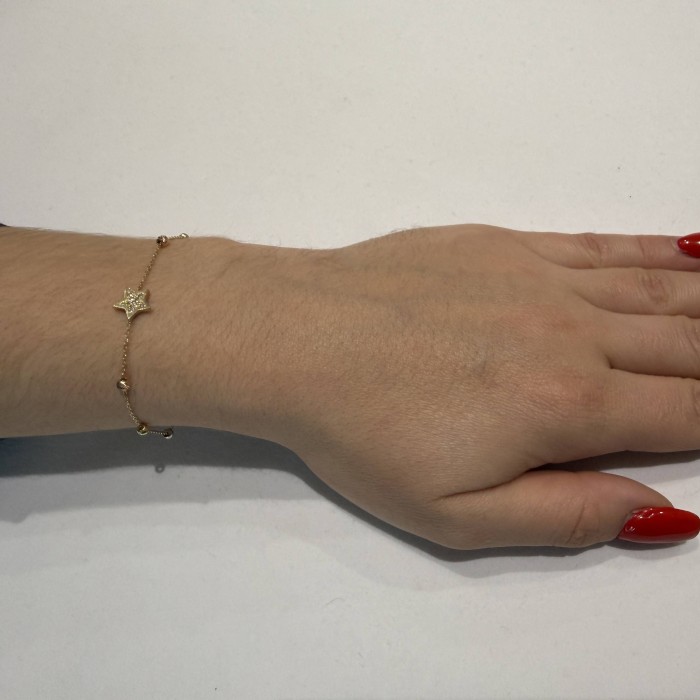 14K gold bracelet with zircon