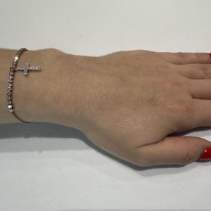 14K rose gold bracelet with zircon stones