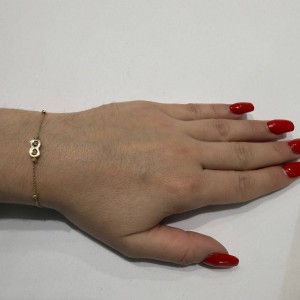 14K gold bracelet with zircon stones