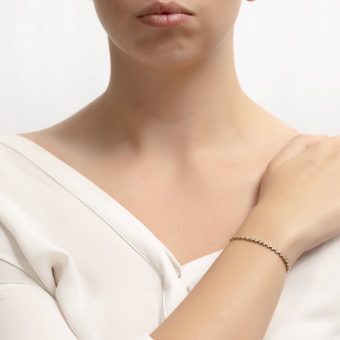 14K gold bracelet with zircon stones