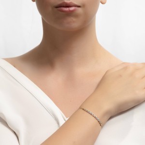 14K two-tone gold bracelet with zircon