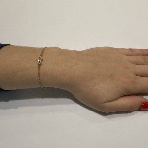 Χρυσό βραχιόλι 14Κ με ζιργκόν